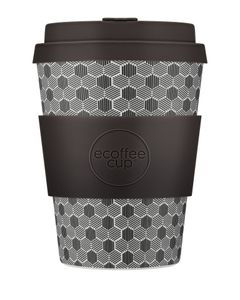 Ecoffee Cup Fermi's Paradox PLA - Becher to Go 350 ml - Dunkelbraun Silikon