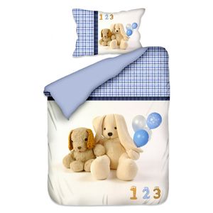 Baby/Kinderbettwäsche Elefant und Teddy 100 x 135/40 x 60 cm Hund