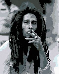 Zuty - Diamantové maľovanie - FAJČIACI BOB MARLEY, 40x50 cm, bez rámu a bez vypnutia plátna