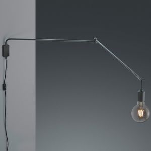 Trio Leuchten - Moderne Wandleuchte schwarz verstellbar - Cora I Wohnzimmer I Schlafzimmer - Stahl Länglich - LED geeignet E27