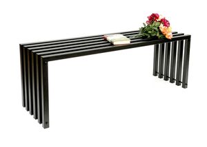 DanDiBo Záhradná lavička kovová pevná odolná proti poveternostným vplyvom čierna 120 cm Lavička moderná 96205 Parková lavička Železná kvetinová lavička