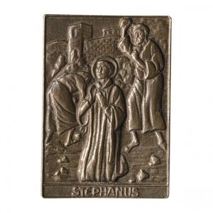 Stephanus Namenspatron-Bronzerelief (8 cm)