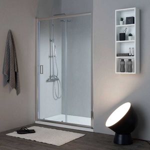 Duschtür für Nische 130 cm klares reversibles Glas | New Giada