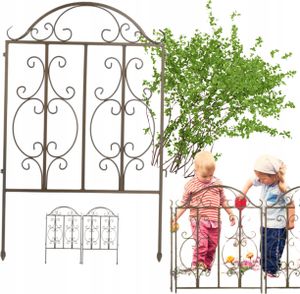 relaxdays Gartenzaun Bronze 3er Set