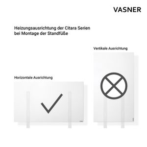 VASNER Standfüße Metall für Citara RX Funk Infrarotheizung Schwarz