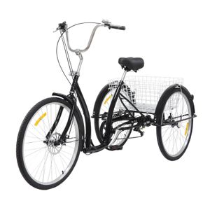 26 palcová tříkolka 6 Speed City Bike Trike Cruise Bike Sedlo tříkolky s košem pro dospělé