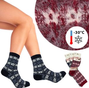 Dámske ponožky s norkovou srsťou 3-pack teplé zimné ponožky termo ponožky Neti A1801, M01-3, 35-38