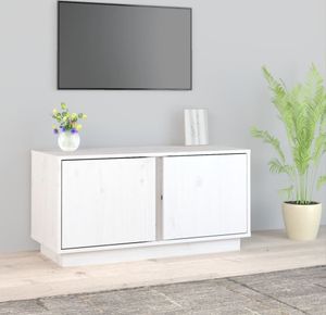 vidaXL TV-Schrank Weiß 80x35x40,5 cm Massivholz Kiefer