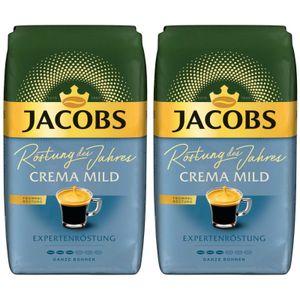 JACOBS Kaffeebohnen Expertenröstung Crema Mild Röstung des Jahres 2x1 kg Bohnen