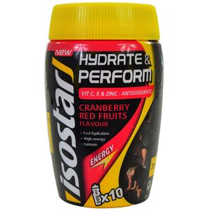 Isostar Hydrate & Perform 400 g Moosbeere / Sportgetränke / Iso / Elektrolyte / Beliebtes und wirksames isotonisches Sportgetränk