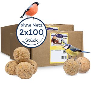 2 x 100 Stk. Lyra Pet® Meisenknödel ohne Netz à 90 g = 18 kg