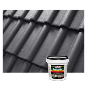 Isolbau Dachfarbe Anthrazit 1,5 kg Sockelfarbe Fassadenfarbe Dachbeschichtung RAL Farbe