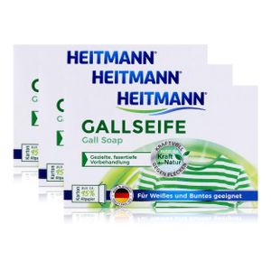 Heitmann Gallseife 100g - Hausmittel gegen Flecken und Schmutz (3er Pack)