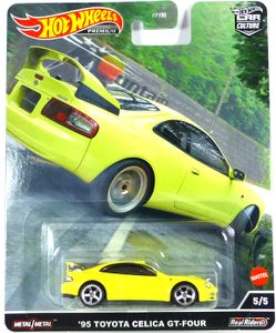 Hot Wheels FPY86-HCJ82 Toyota Celica GT-Four žltá 1995 - Mountain Drifters 5/5 Scale cca 1:64 Model auta