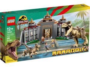 LEGO 76961 Jurassic Park Angriff des T. rex und des Raptors aufs Besucherzentrum, Dinosaurier Spielzeug für Kinder ab 12 Jahren