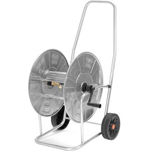 Rehau Premium Schlauchwagen 50m aus Metall - Schlauchaufroller ohne schlauch Gartenschlauchwagen, Stahl vollverzinkt
