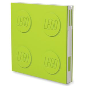 LEGO - verschließbares Notizbuch mit Gelstift (15,8 x 2 x 15,8cm), Farbe:limettengrün