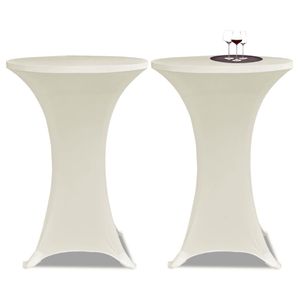 vidaXL Stehtischhussen 4 Stk. Ø 80 cm Creme Stretch