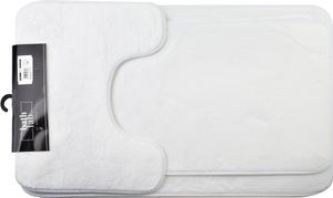 Mondex | Badteppich Set - Zac - 50x80 cm - Weiß - Weich und rutschfest - Eleganter Badezimmerstil