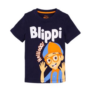 Blippi - "Hello" T-Shirt für Kinder NS7131 (110) (Marineblau)