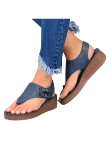 Damen einfarbige hohle Zehen Sandalen Knöchelschnalle zurück Runde Kopf Sandalen,Farbe: blau,Größe:43