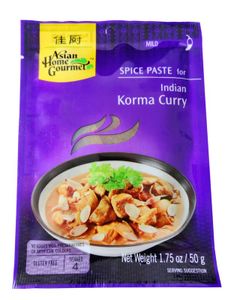 [ 50g ] ASIAN HOME GOURMET Würzpaste für indisches Korma Curry