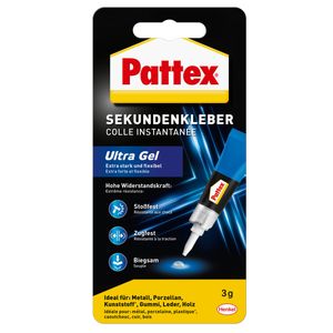 Pattex Sekundenkleber Ultra Gel, extra starker & flexibler Superkleber