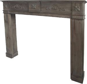 Casa Padrino Landhausstil Kaminumrandung Antik Graubraun 137 x 20 x H. 113 cm - Landhausstil Möbel