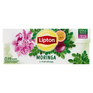 Herbata ziołowa Lipton o smaku moringi i marakui 18 g (20 torebek)