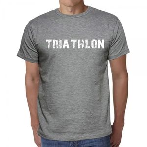 Herren Grafik T-Shirt Triathlon Öko-Verantwortlich Vintage Jahrgang Kurzarm Lustige Druck Geburtstag Geschenk Mann