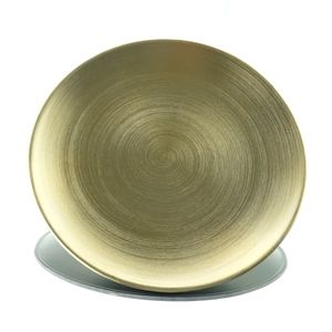 Weihnachtlicher Deko-Teller Goldfarben metallic Ø 18 cm - Kunststoff