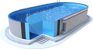 Mountfield Ibiza Oval-Pool 3,50 × 7,00 × 1,50 m – Grau