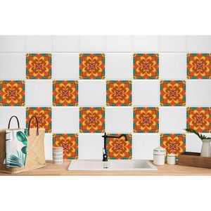 24 Stück Magic Stick Klebefolien Wandfliesen für Küche Bad Aufkleber Marokkanische Muster 10 x 10 cm