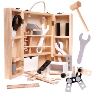 Ikonka, Werkzeugkasten aus Holz, Werkstatt-Set