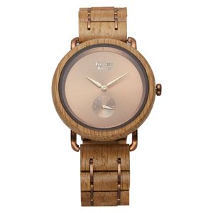 Green Time Herren Quarz Armbanduhr aus Holz mit Holz Band - ZW145C