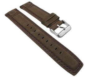 Timex Ersatzband Uhrenarmband Velours - Leder Band Braungrün 20mm für T45121