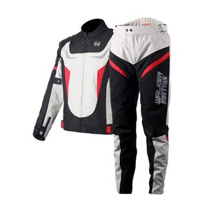 Motorradkombi 2-teiliges Set Mit Protektoren Herren Motorradhose & Motorradjacke Wasserdicht Reflektierend Wärme Textil Motorradbekleidung, rot, 4XL,