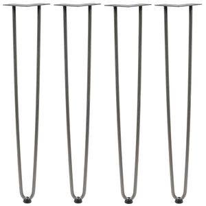 Zelsius 4er Set Hairpin Legs, 71 cm, Rohstahl, 2 Streben Tischbeine