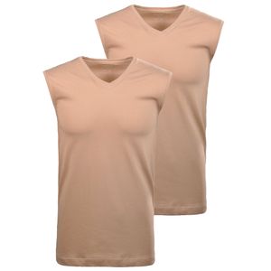 RAGMAN Bodywear V-Neck 2er Pack UW2057 86 *, Größe:XXL, Farbe:086-Light Skin