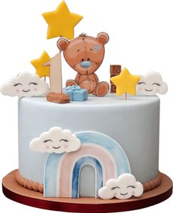 Sweetfanaberia | Zestaw do dekoracji tortów DCH 2D - 14 elementów - Kolorowe figurki - Jadalne dekoracje tortów