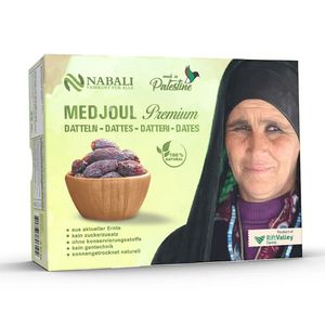 NABALI FAIRKOST Medjool Medjoul Datteln NEUE ERNTE aus Palästina - Premium Qualität vegan & frisch & orientalisch I ohne Konservierungsstoffe I 1 kg (1er Pack)