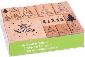 HEYDA Motivstempel-Set "Tannen" in Klarsicht-Box 10 Stempel