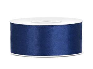 Satin Geschenkband marineblau 25m 25mm breit