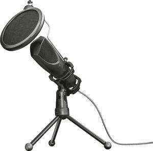 Trust Gaming GXT 232 Mantis USB Mikrofon mit Popfilter und Dreibeinstativ, Microphone für PC, Laptop, PS4 und PS5, Streaming, Podcast, Voice-Over – Schwarz
