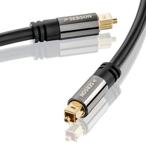 Toslink Kabel 1m für HiFi & Heimkino Anlagen, Optisches Audiokabel SPDIF SEBSON
