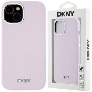 DKNY Liquid Silikon Small Metall Logo MagSafe für Apple iPhone 15 / 14 / 13 Rosa