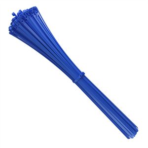 Kabelbinder Wiederverschließbar, 540mm x 7,6mm, blau, Extra Lang, 100 Stück, Wiederlösbar, Wiederverwendbar