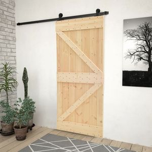 vidaXL Posuvné dvere s kovaním 100x210 cm z masívneho borovicového dreva