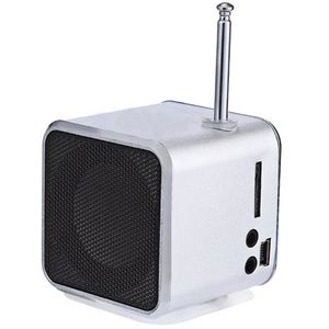 TD-V26 Mini Tragbarer Soundlautsprecher TF-Karte FM Radio Aux Stereo Music Player-Silber
