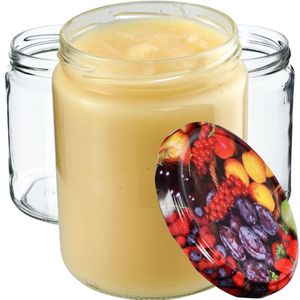 KADAX Einmachgläser mit Deckel "Maki", Marmeladengläser, Einweckgläser, 540 ml, Obst, 24 Stück